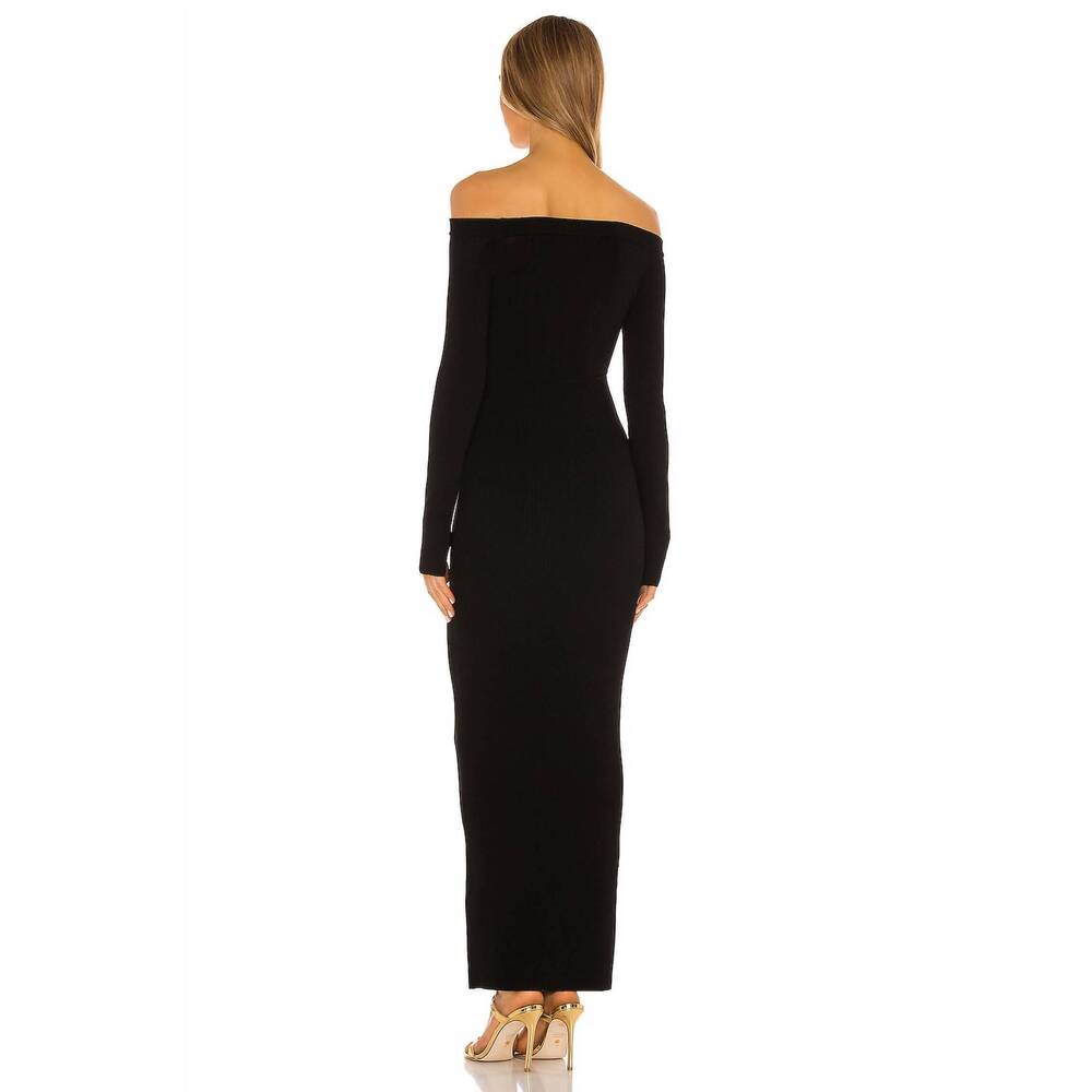 NEW MICHAEL COSTELLO off shoulder bodycon dress in black - Picture 3 of 3